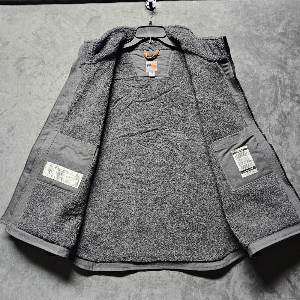 Carhartt FR Flame Resistant Sherpa Lined Mock Neck Vest Gray 2XL Tall CAT 3 - Picture 4 of 12